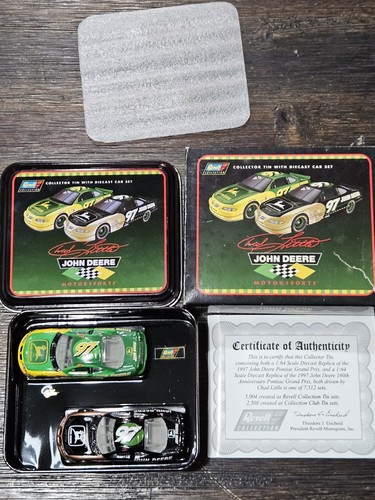 Vintage Revell Collectibles John Deere Motorcraft Authentic Racecar Tin - 2 Cars - Picture 6 of 6