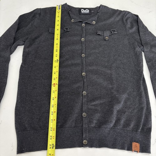 Dolce & Gabbana Gray Lana Wool Cardigan Sweater Women's Size L - Picture 9 of 13