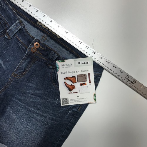Bongo Jean Shorts Size 11 Lightly Distressed Denim Cuffed Y2K Pocket Stitching - Picture 13 of 16