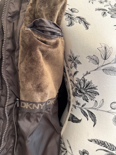 DKNY brown quilted down coat jacket size S - Picture 14 of 20