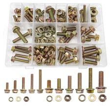 170pcs Metric Flange Bolt Assortment, Nuts and Bolts Assortment Kit, M6x1.0, ...