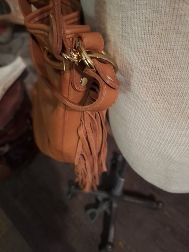 PATRICIA NASH 'Niccioleta' Fringe Leather Bucket Bag Boho Western Neutral Trend - Picture 5 of 11