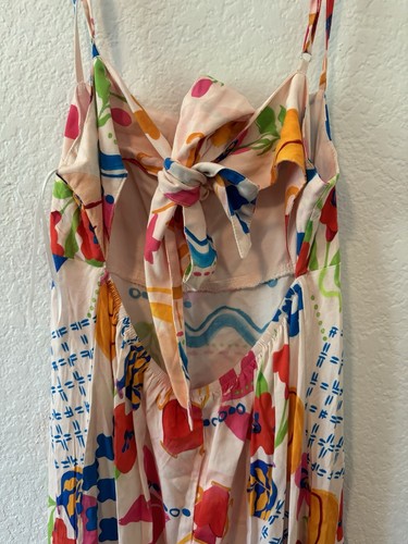 Paper Heart Womens Summer Maxi Dress Sz S Sun Stars Floral Sexy Back  NWT - Picture 2 of 4