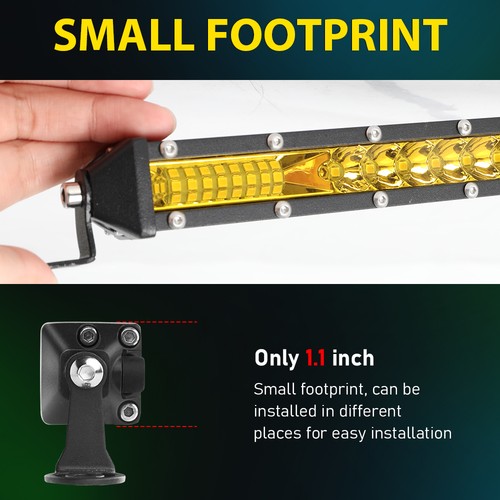 7"inch Yellow LED Work Light Bar Slim Truck Offroad 4WD Driving Fog Light 8'' - Picture 4 of 10