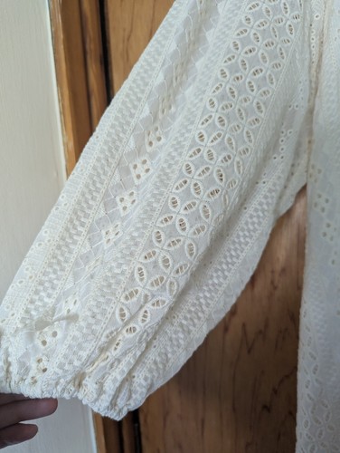 Zara Cream Broderie Anglais Maxi Dress Size medium slightly oversized. - Picture 5 of 9