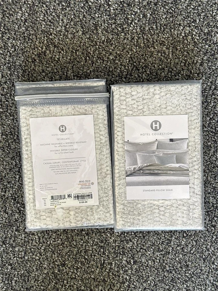 #^ Lote de 2 Hotel Collection Tessellate Standard Sham Gray Foto 2 de 3