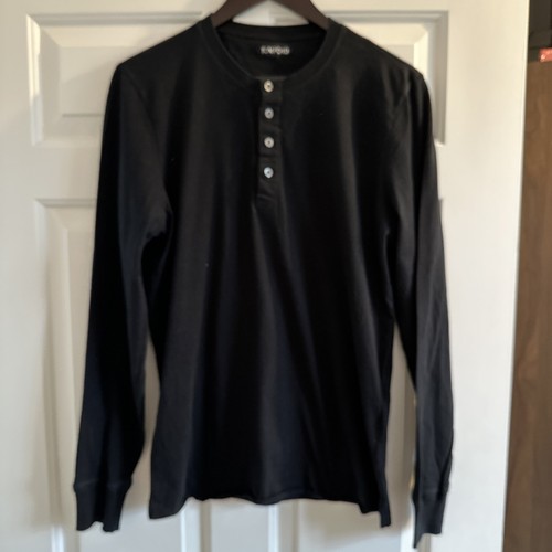 Tom Ford T-Shirt | Mens Henley Top | Long Sleeve | Sz 50 | Black | Designer Sale - Picture 1 of 3
