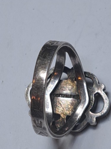Silberfarbene filigrane Perlen Faux Türkis Südwesten Tribal Stil Ring-Größe 6 - Bild 5 von 12