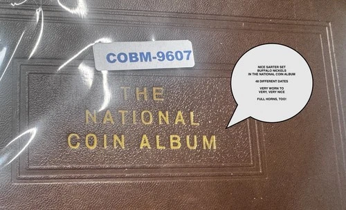 Buffalo Nickel Starter Set: 48 Worn-to-BU in Vintage Album SEE PHOTOS! COBM-9607