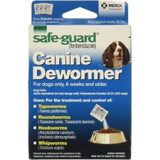 Merck Safeguard Canine Dewormer For Dogs 6 Weeks And Older 3 X 2 Gm