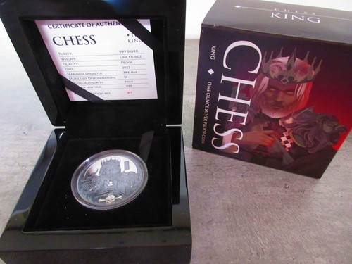 2023 CHESS KING 1 oz Silver Black Proof Coin $1 Niue - Bild 2 von 10