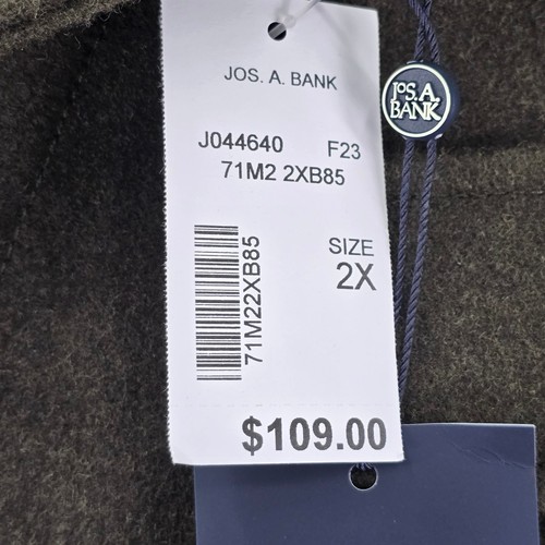 JOS A BANK Mens 2XL Green Wool Blend Casual Chore Jacket Tailored Fit New - Picture 10 of 17