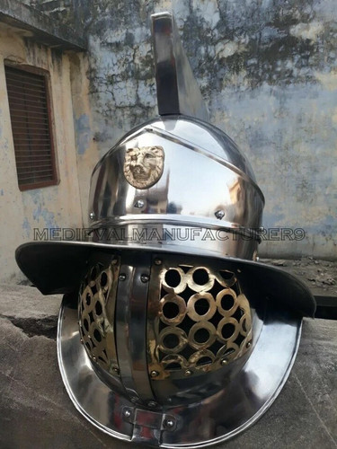 16ga Mittelalter X-Mas Sca Larp Gladiator Messing Helm Reenactment Weihnachten Arm - Bild 6 von 7