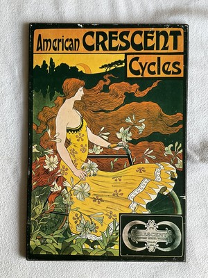 Sammlerstück Retro Athena International ''American Crescent Cycles'' Holzplakette