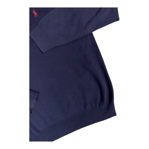 Polo Ralph Lauren V-Neck Sweater Pima Cotton Pullover Navy Blue Men’s L Pony 90s - Picture 3 of 10
