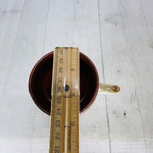 Vintage Keramik Erdtöne mit blauen Streifen Sockel Fuß irische Kaffeetasse Set 3 - Bild 10 von 18