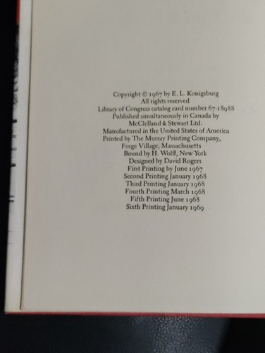 Signed E L Konigsburg Mixed-Up Files Mrs Basil Frankweiler 1968 Newberry HC NF - Picture 4 of 4