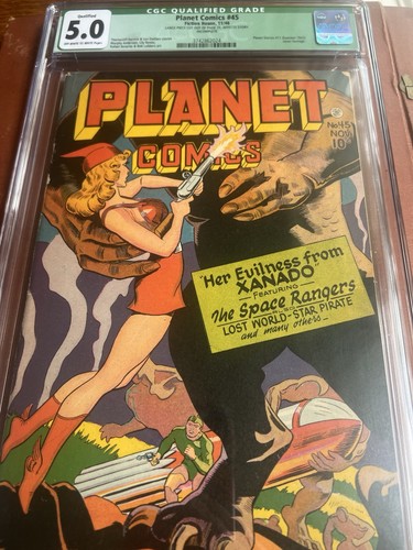 Planet Comics 45 CGC 5.0 (Q) OW/W 1946Fiction House Renee GGA SWEET - 第 2/3 張圖片