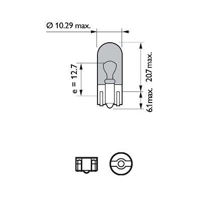 GLÜHLAMPE W 5W WHITEVISION Philips 12961WVUB2 für MERCEDES-BENZ - Bild 3 von 3