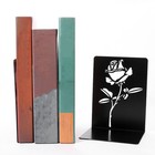 2Pcs Metal Desktop Display Stand Hollow-out Flower Book Holder Stopper
