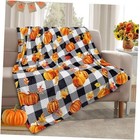 Black and White Buffalo Plaid Fall Throw Blanket for Fall Black White Plaid