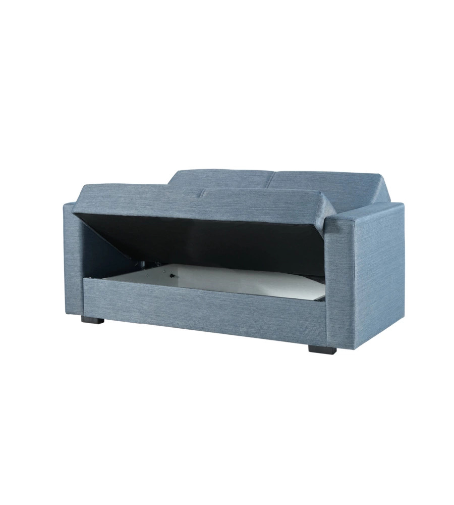 "APHRODITE" 2 SEATER SOFA BED GREY-BLUE 155X80X87 CM