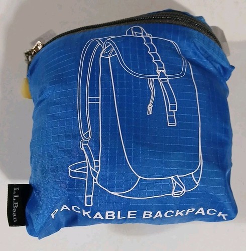 L.L. Bean Stowaway Packable Rucksack leicht blau verstellbar Daypack EDC