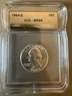 ICG Graded MS64 1964-D Washington Silver Quarter