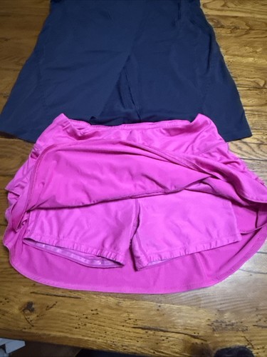 Athleta ~ Swagger Three Tier Skort ~ 3 Volantes Rosa Tenis Talla-S Azul Marino Tanque S71 - Imagen 9 de 9