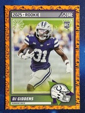 2025 Score Halloween DJ Giddens Orange Pumpkin Border (RC) #95 Colts