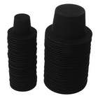  60pcs Black Mini Top Hats: Miniature Black Hats Wide-Brimmed Caps for DIY Dolls