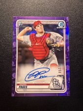 2020 Bowman Chrome - Prospect Autographs Pedro Pages #CPA-PP Purple Refractor...