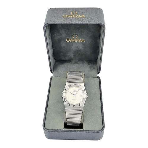 Omega 33mm Constellation Steel Watch with Silver Dial and Roman Numeral Bezel. - Picture 12 of 13