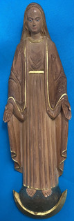VIRGIN MARY HAND CARVED WOOD STATUE OBERAMMERGAU