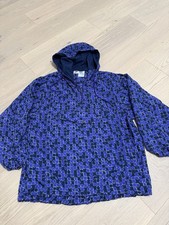 VTG 90  s Nike Windbreaker Jacket L Purple Abstract Dots Pattern Pullover Swoosh