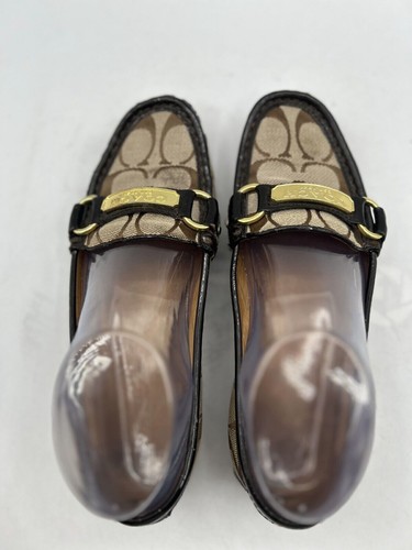 Coach Felisha Signature Loafers Shoes Women's Sz 6B Brown Canvas CLosed Toe - Picture 4 of 7