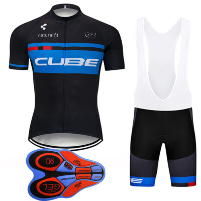 2019 Mens Cycling Clothing Bicycle Short Sleeve Cycling Jersey Bib Shorts 9D set
