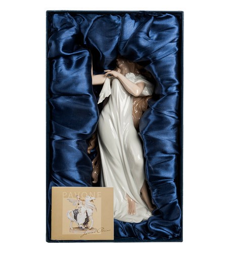 Figurine Porcelain Pavone Romantic Lady Beautiful Statuette 11" MADE IN ITALY - Picture 2 of 3