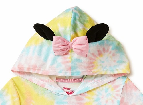 Minnie Mouse Girl Hoodie T Shirt Shorts Set Size 5 6 Disney Costume Ears Mermaid - Picture 2 of 5