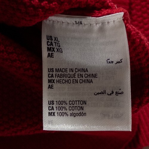 Suéter Alfani Para Hombres XL Rojo 1/4 Cremallera Textura Tejido 100% Algodón Informal NUEVO - Imagen 9 de 9