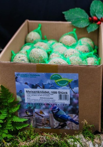 Anhaltiner Meisenknödel 100St. mit Netz mit Insekten Rindertalg Wildvögel Fett - Bild 2 von 7