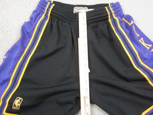 Los Angeles Lakers Shorts Mens Medium Black Purple Mitchell & Ness Swingman NBA - Picture 9 of 15