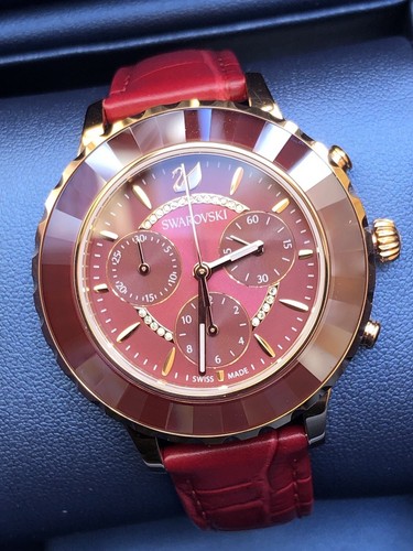 Swarovski Octea Lux Chrono Burgundy Watch - Picture 4 of 10