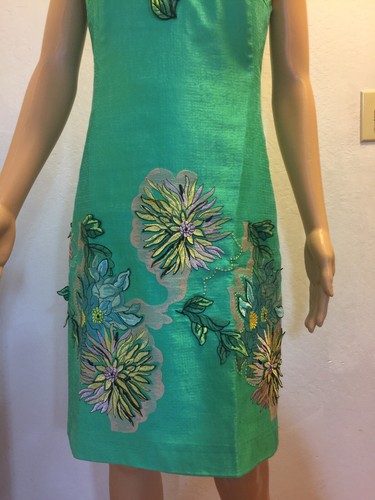 BLUMARINE Kleid Runway Blumenapplikation bestickt IT40 - Bild 2 von 8