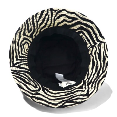 Celine Logo Zebra Bucket Hat size M Cotton Black white