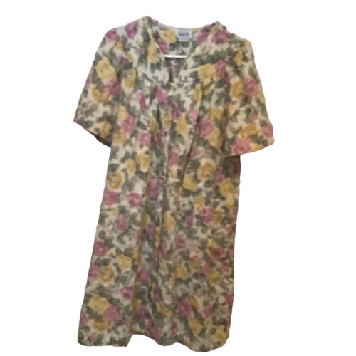 Vintage Vanity Fair Housedress Robe Pearl Snap 2 Pockets Large Poly Cotton NEW - Picture 2 of 5