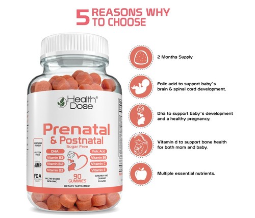 Health Dose Prenatal/Postnatal Complex Supplement. Vitamin B6, B12, C, Zinc. 90C - Picture 4 of 6