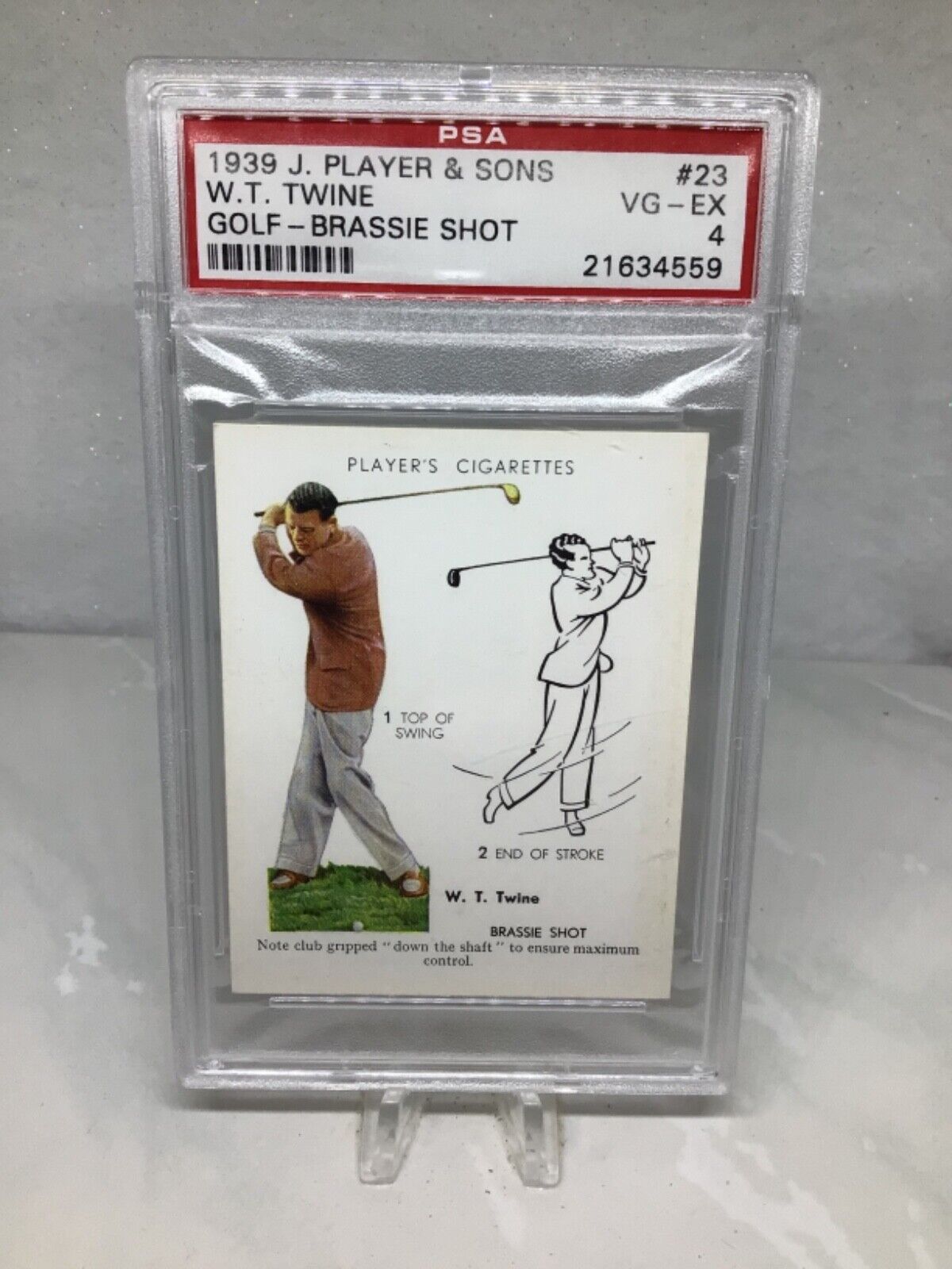 1939 J Player & Sons Golf #23 W T Twine PSA 4