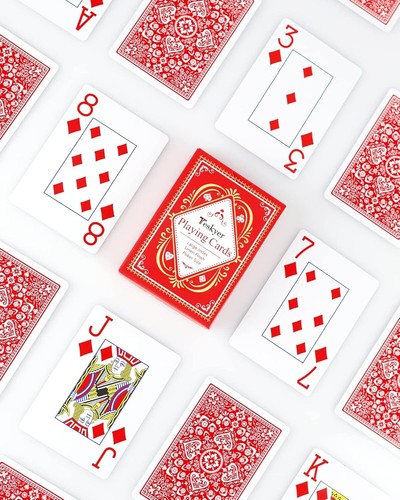 Paquete de 2 cartas de juego con letra grande: barajas de póker de fácil lectura en azul y rojo - Imagen 11 de 11