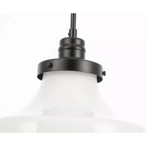 Elegant Lighting Lyle Single Light 11" Wide Pendant with Frosted Glass Black - Picture 5 of 7